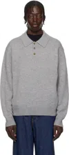 Guest In Residence Gray Allday Polo In Heather Grey