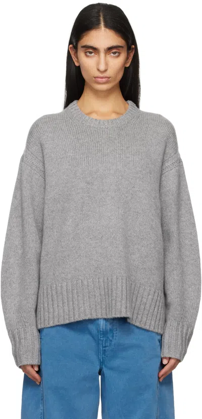 Guest In Residence Gray Cozy Crew Sweater In Hgr Heather Grey
