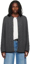 Guest In Residence Wool-cashmere Rossella Cardigan In Cha Charcoal
