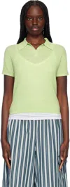 Guest In Residence Green Shrunken Polo In Min Mint