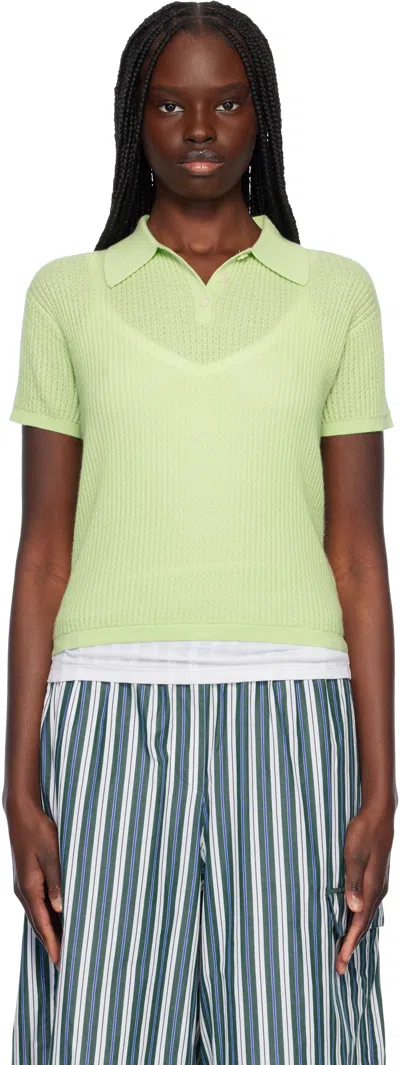 Guest In Residence Green Shrunken Polo In Min Mint