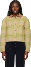 GUEST IN RESIDENCE GREEN TARTAN CROPPED JACKET