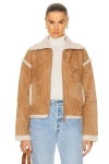 Guest In Residence Grizzly Bomber Jacket In Almond & Oatmeal