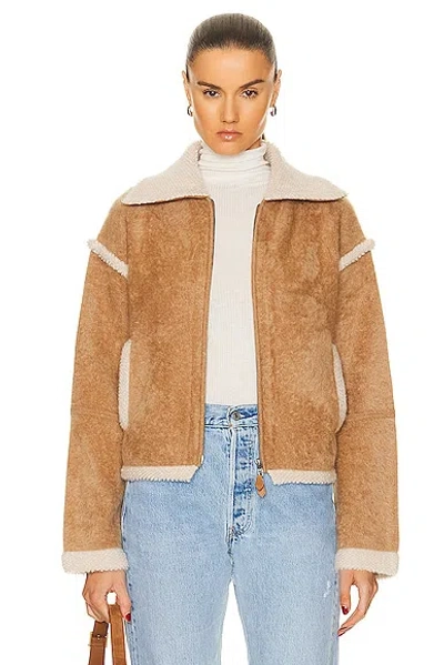 Guest In Residence Grizzly Bomber Jacket In Almond & Oatmeal