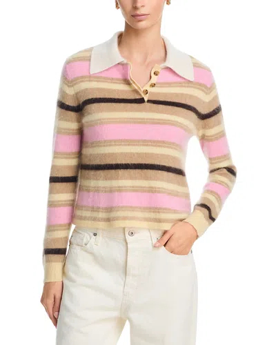 Guest In Residence Grizzly Cashmere Cropped Rugby Polo In Multi