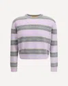 Guest In Residence Men Grizzly Stripe Crew Jumper In Gray
