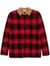 Guest In Residence Tartan Industry Jacket In Cashmere Blend True Red Combo In True Red Combo
