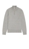 Guest In Residence Half Zip Turtleneck Sweater In Light Grey