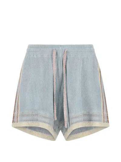 Guest In Residence Havana Striped Mini Shorts In Blue
