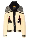 Guest In Residence Horse-intarsia Buttoned Cardigan In Neutral