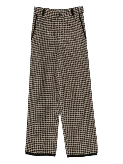 GUEST IN RESIDENCE HOUNDSTOOTH KNIT TROUSERS