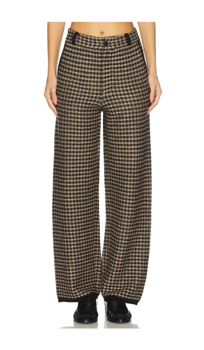 Guest In Residence Houndstooth Tailored Trouser In Brown