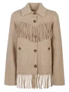 Guest In Residence Western Fringe Puffer Jackets Beige In Pink