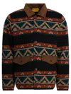Guest In Residence Patterned Corduroy-collar Jacket In Brown