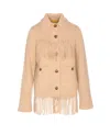 Guest In Residence Western Fringe Wool-blend Cardigan In Neutral