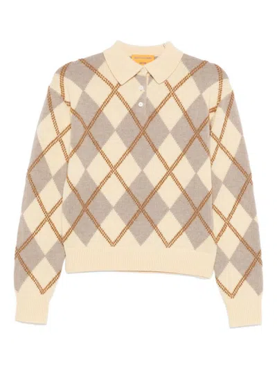 Guest In Residence Jacquard Polo Shirt In Sand