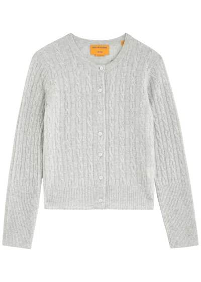 Guest In Residence Jane Cable-knit Cashmere Cardigan In Grey
