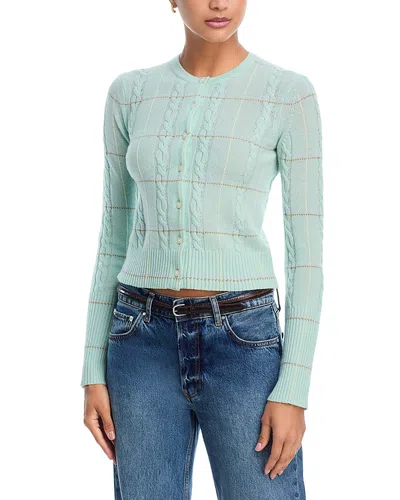 Guest In Residence Jane Cashmere Cable Knit Cardigan In Blue