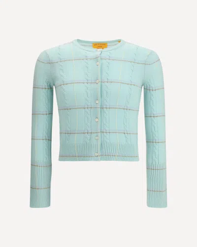 Guest In Residence Jane Check-cable Cardigan In Animal Print