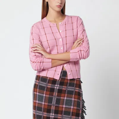 Guest In Residence Jane Checker Cashmere Cardigan In Multi