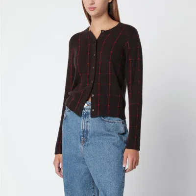 Guest In Residence Jane Checker Pattern Cardigan In Multi