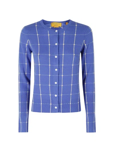 Guest In Residence Jane Check-pattern Button-up Cardigan In White