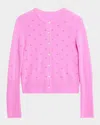Guest In Residence Jane Pointelle-knit Cashmere Cardigan In Fuchsia