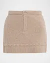 Guest In Residence Jean Cashmere-wool Mini Skirt In Brown