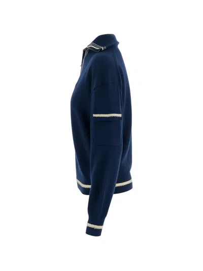 Guest In Residence Jibo Polo-collar Sweater In Blue