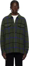 Guest In Residence Khaki Plaid Work Overshirt In Jade Combo