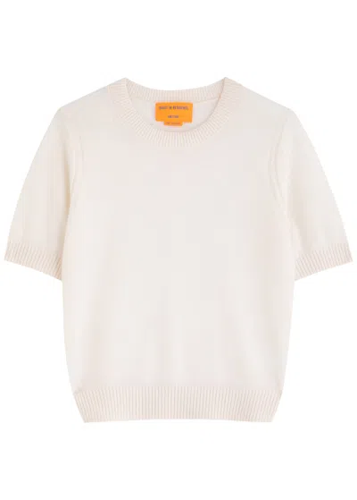 Guest In Residence Knitted Cashmere T-shirt In Cream