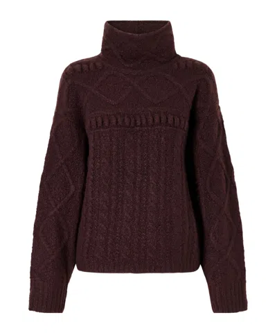 Guest In Residence Super Cloud Cashmere And Silk-blend Knitted Turtleneck Sweater In Burgundy