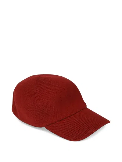 Guest In Residence Knitted Wool Baseball Cap In Red