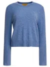 Guest In Residence Cashmere Shrunken Crewneck Sweater In Blue