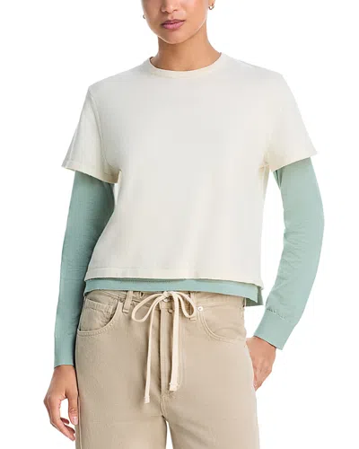Guest In Residence Layered Long Sleeve Tee In Multi