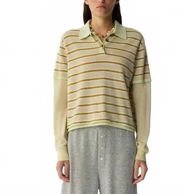 Guest In Residence Layered Stripe Rugby Sweater In Limewash In Multi