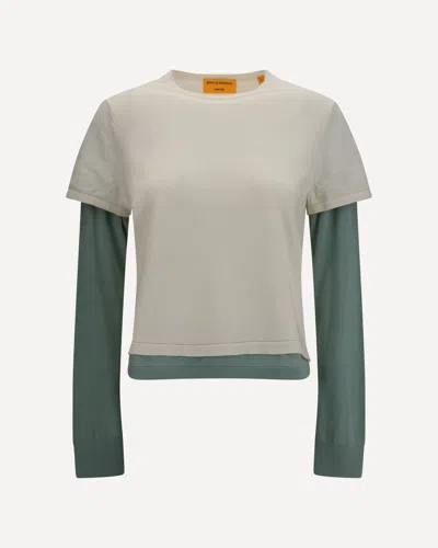 Guest In Residence Layered Sweater In Multi