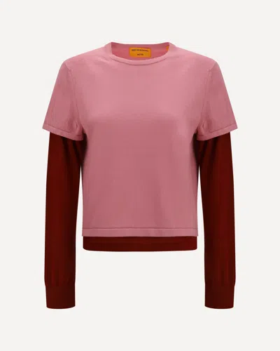 Guest In Residence Layered-effect Fine-knit T-shirt In Multi