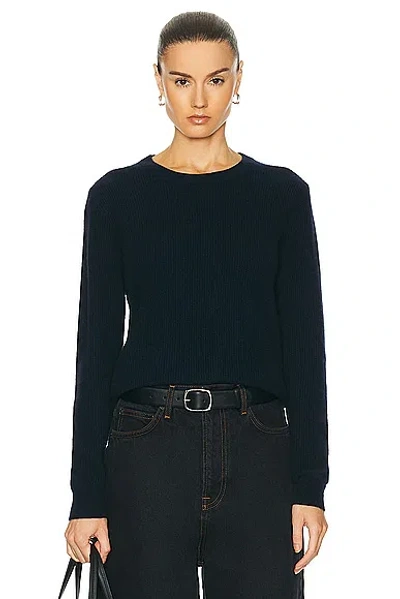Guest In Residence Light Rib Crew Sweater In Midnight