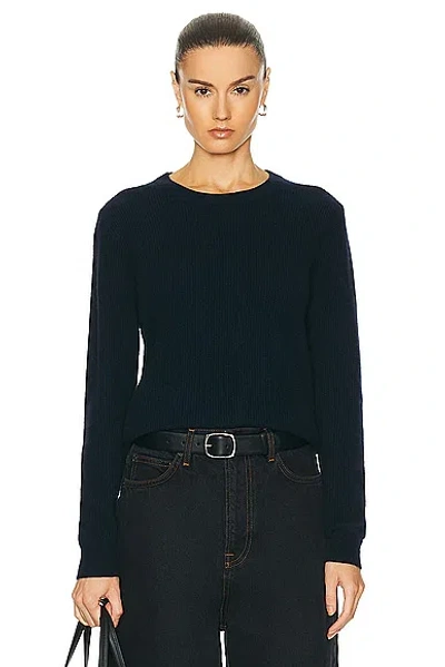 Guest In Residence Light Rib Crew Jumper In Midnight