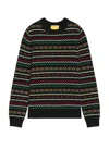Guest In Residence Black Lodge Crew Sweater In Black Combo