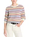 Guest In Residence Womens Lodge Patterned Wool And Cashmere Jumper Cream Combo In Creco