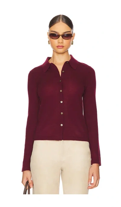 Guest In Residence Long Sleeve Cashmere Shirt In Plum