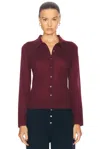 Guest In Residence Long Sleeve Cashmere Shirt In Plum