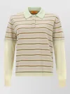 Guest In Residence Layered Stripe Rugby Sweater In Limewash In Green