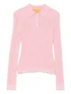 Guest In Residence Long-sleeves Polo Top In Pink
