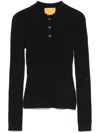 Guest In Residence Black Long Sleeve Shrunken Polo