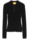 Guest In Residence Long Sleeves "shrunken" Cashmere Polo Shirt In Black