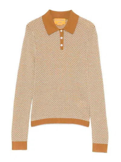 Guest In Residence Long-sleeve Caramel Cashmere Polo In Brown