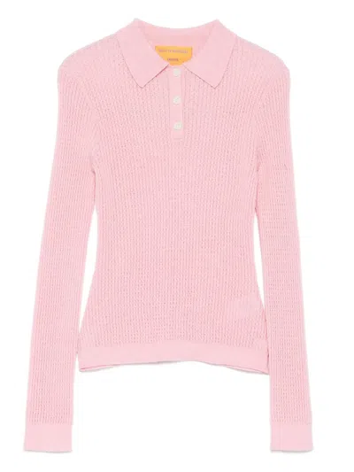 Guest In Residence Ls Shrunken Polo In Pink